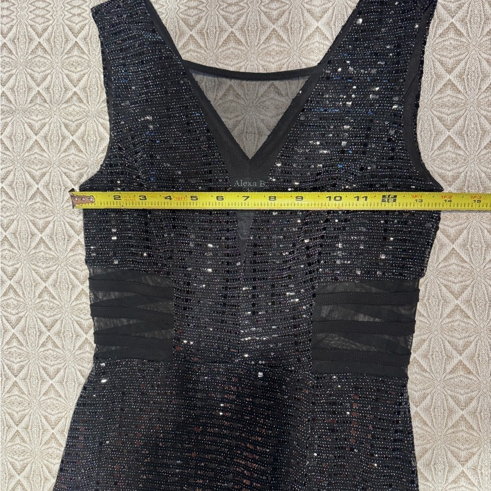 Alexa B Nites Sparkling Black Sequin Maxi Dress - Picture 5 of 7